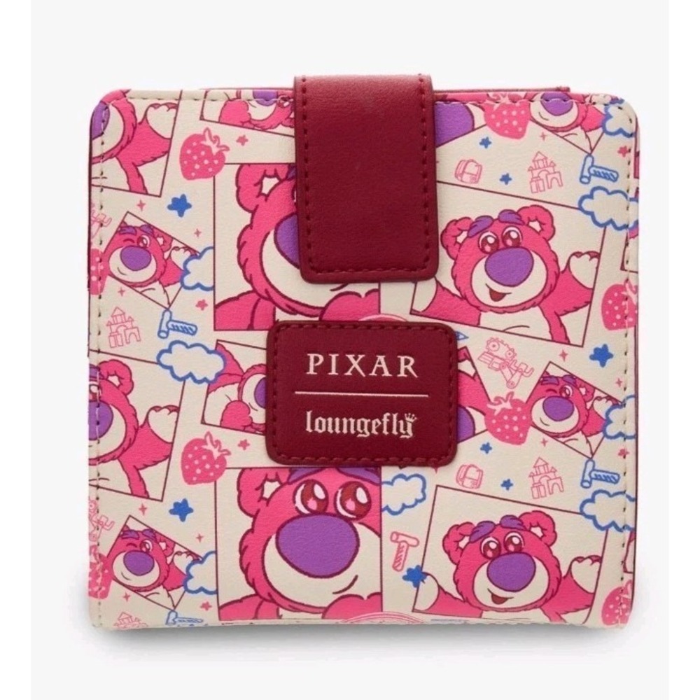 NEW Loungefly Disney Pixar Toy Story Lotso AOP Bi-fold Snap Wallet‎